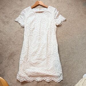 Boden White Eyelet Lace Mini Dress